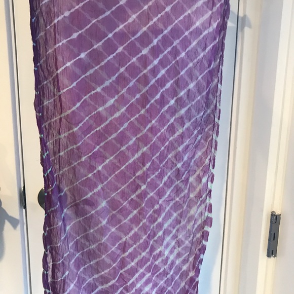 🛑SOLD! Boho Striped Sheer Scarf 🛑 - Picture 3 of 4